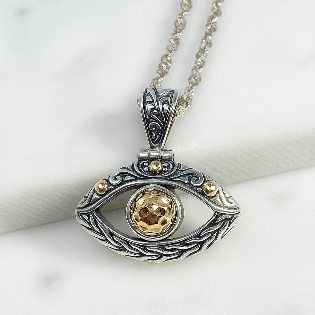 Mixed Metals Evil Eye Pendant