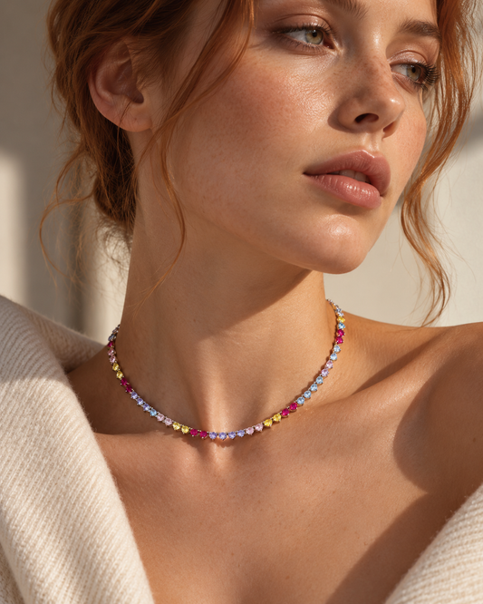 Rainbow Tennis Necklace