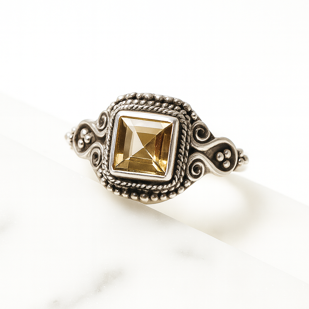 Citrine Solitaire Ring