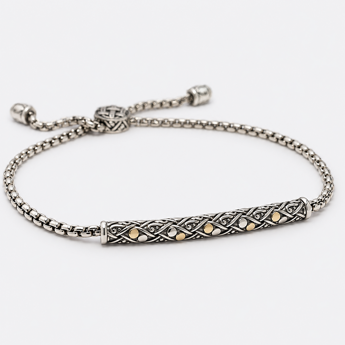 VILOS mixed-metal appearance slider bracelet angled view