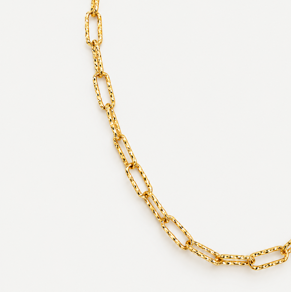 Accented Paper Clip Necklace in sterling silver with 18k gold plating
