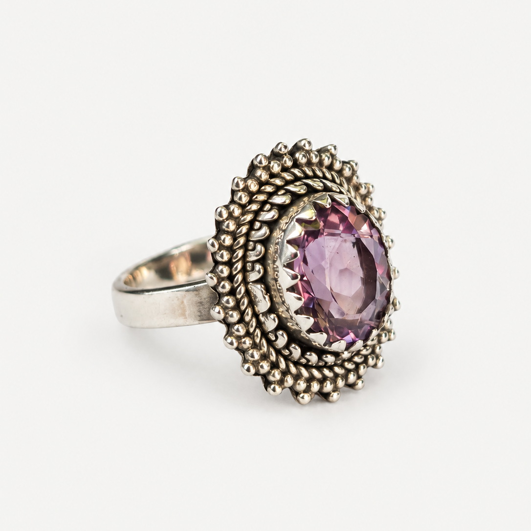 Amethyst Cocktail Band in Sterling Silver .925
