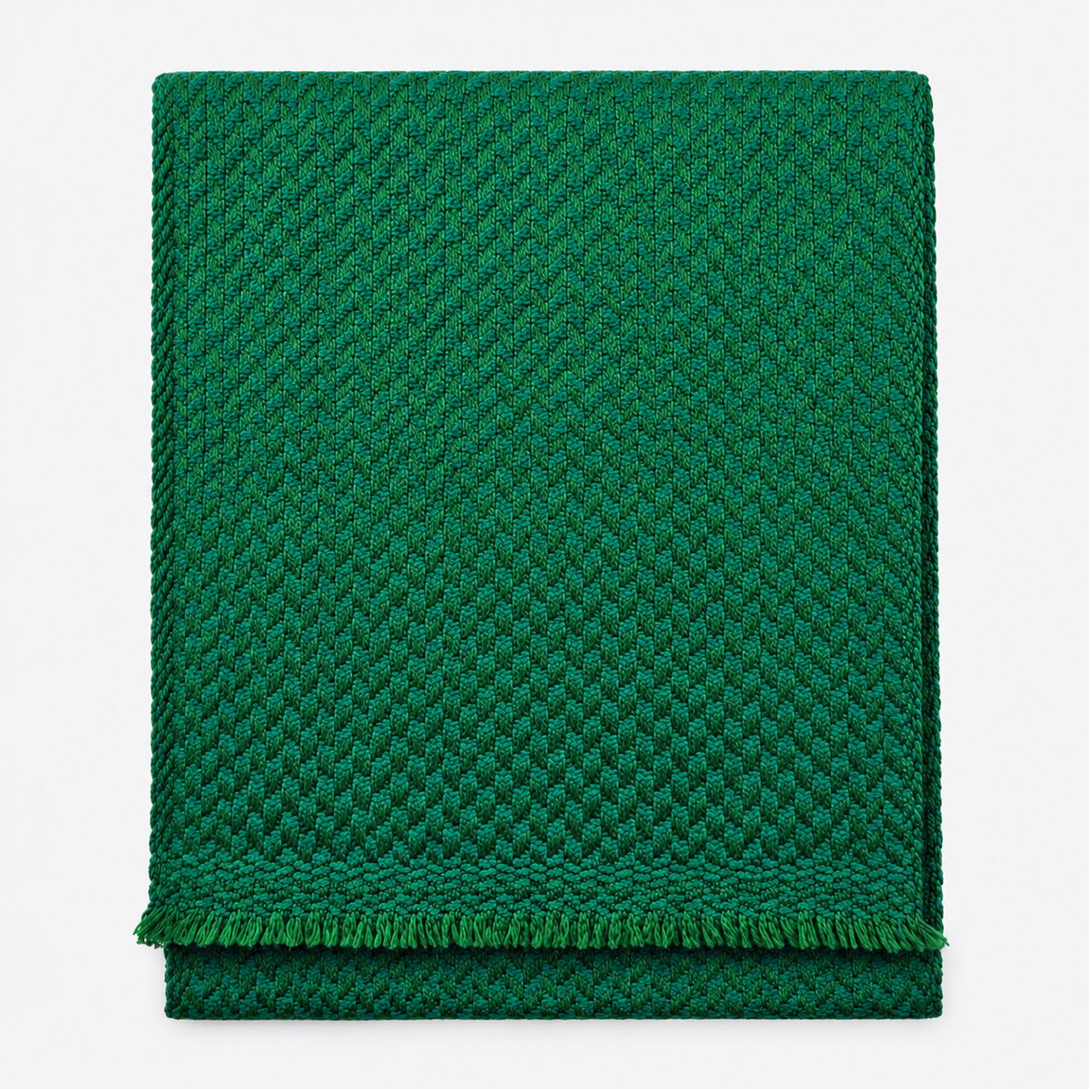 Emerald scarf folded studio view