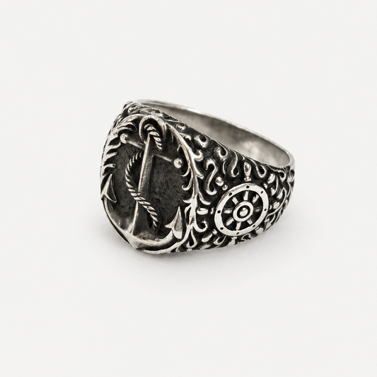 Nautical Anchor Ring angled view