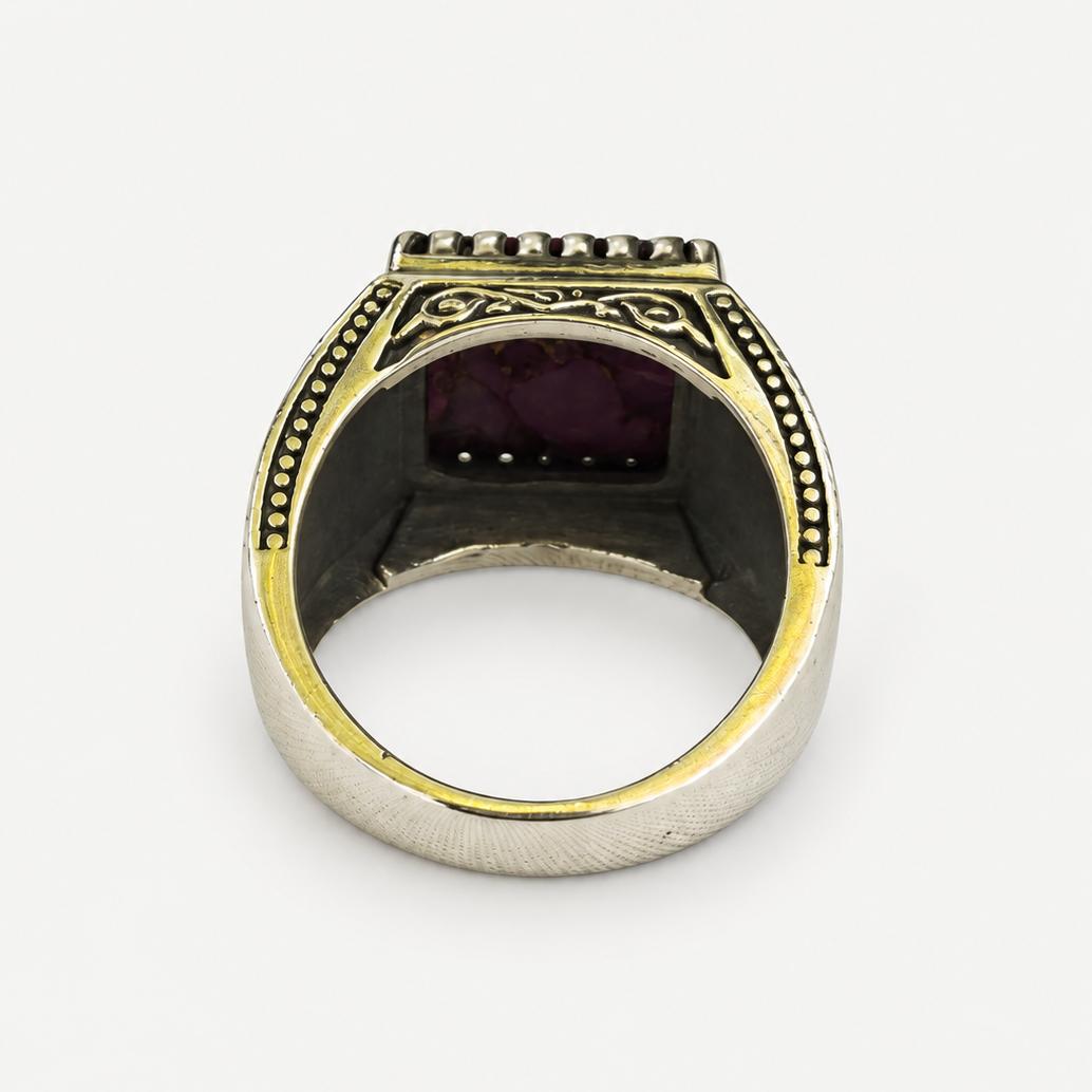 Purple Mojave Signet Ring underside and band
