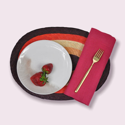 Carnival Oval Placemats Brown & Orange