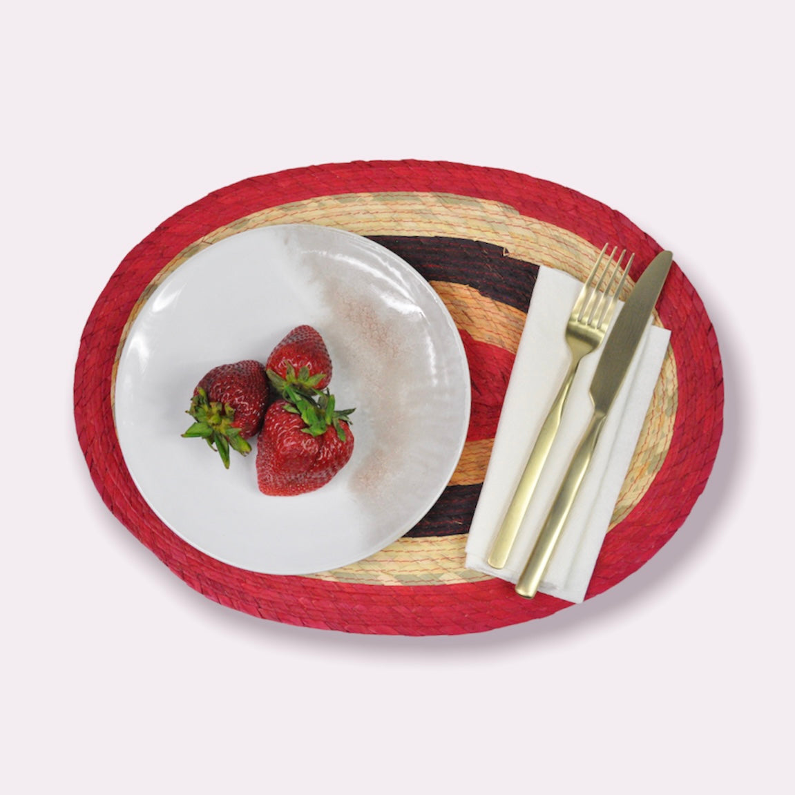 Carnival Oval Placemats Red & Brown