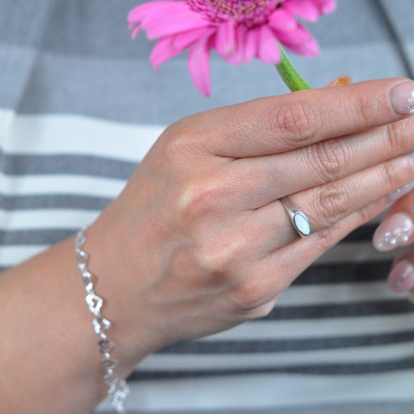 Itty Bitty White Opal Ring