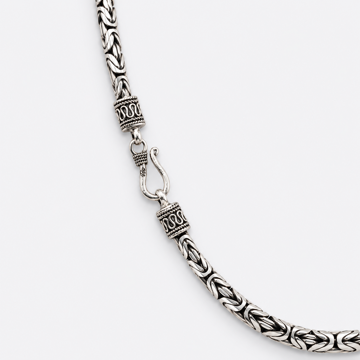 VILOS Byzantine chain necklace hook clasp detail