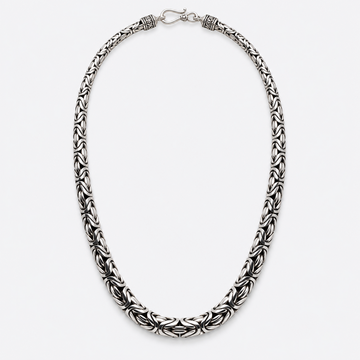 VILOS antiqued sterling silver Byzantine chain necklace full view