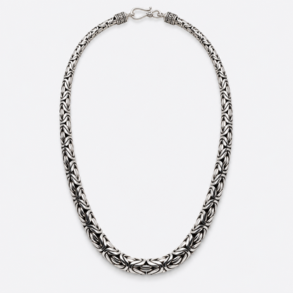 VILOS antiqued sterling silver Byzantine chain necklace full view