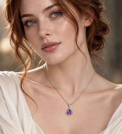 Amethyst Starburst Pendant Necklace
