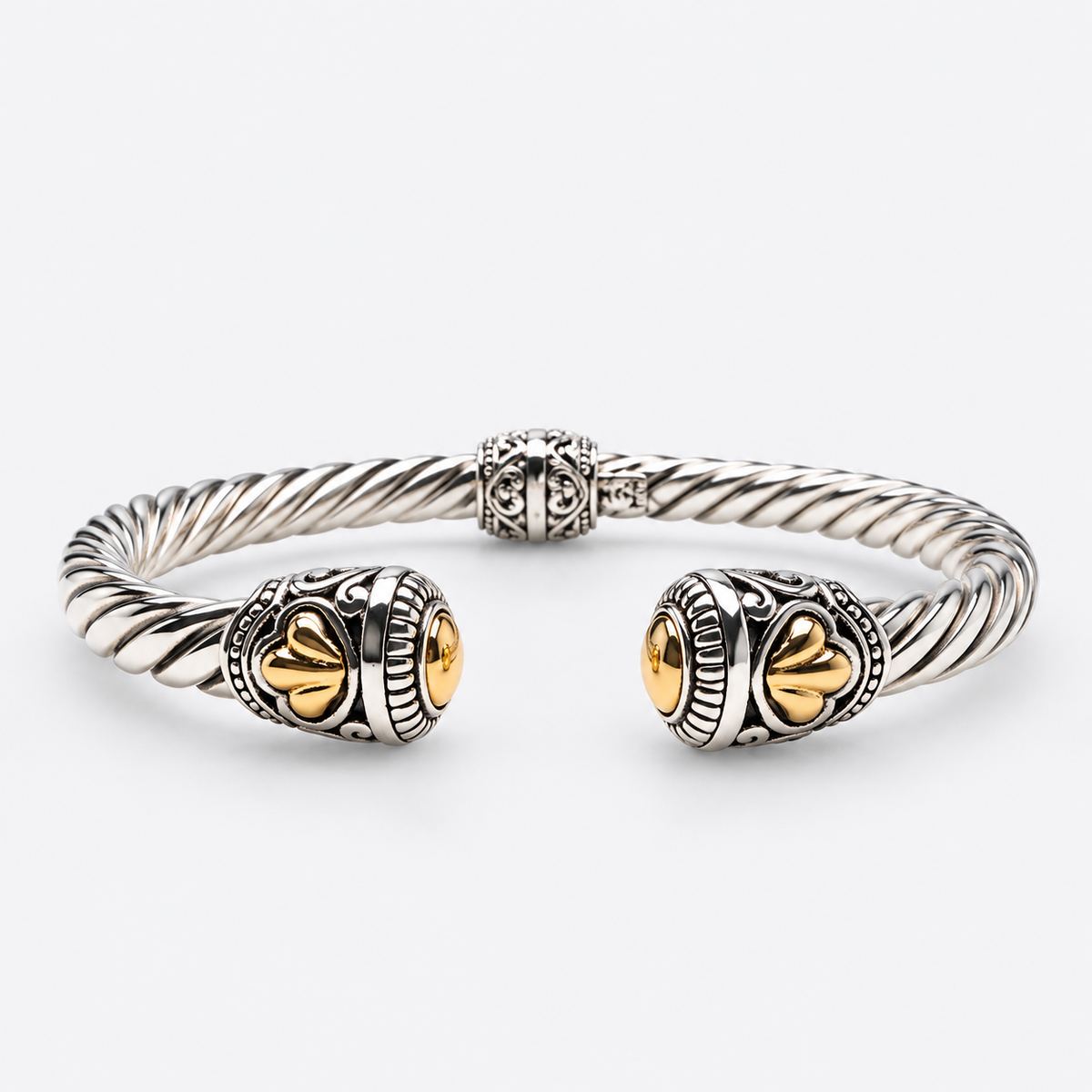 Hollow Cable Cuff Bracelet