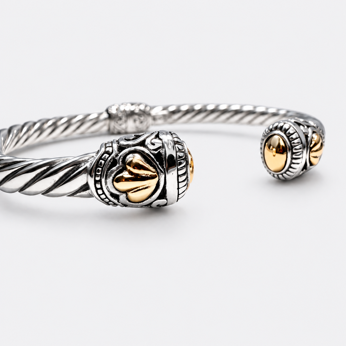 Hollow Cable Cuff Bracelet