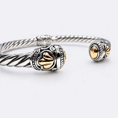 Hollow Cable Cuff Bracelet