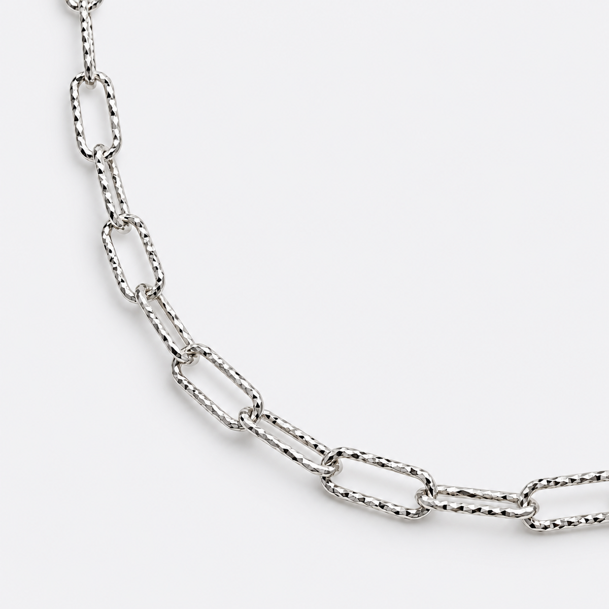 Frosted Paper Clip Necklace