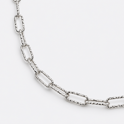 Frosted Paper Clip Necklace
