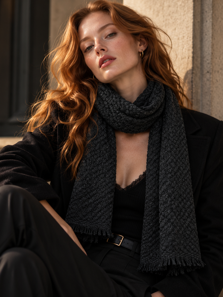 Charcoal Textured Scarf