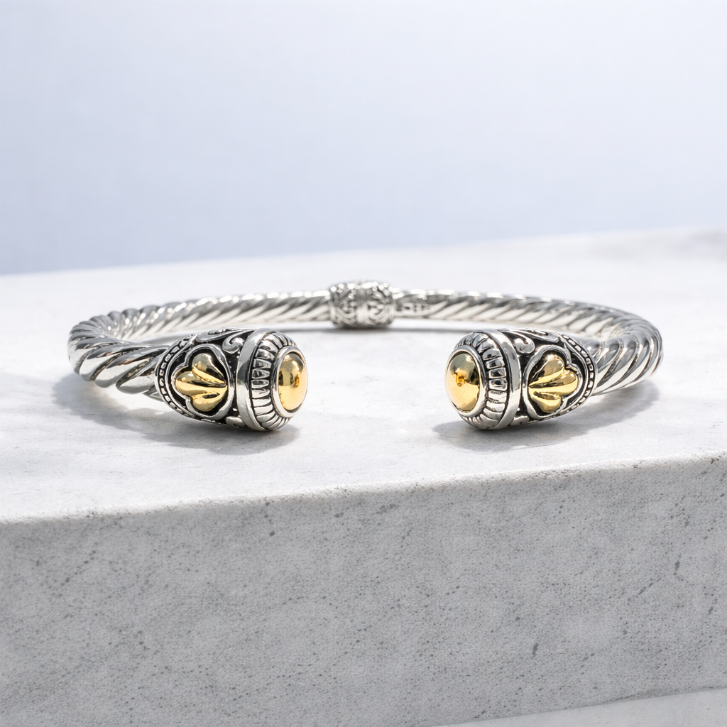Hollow Cable Cuff Bracelet