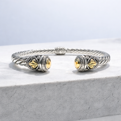 Hollow Cable Cuff Bracelet