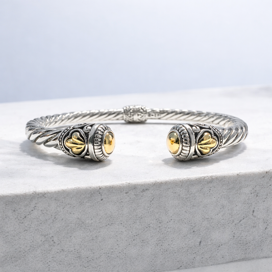 Hollow Cable Cuff Bracelet