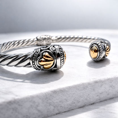 Hollow Cable Cuff Bracelet