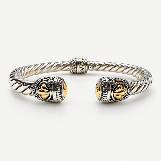 Hollow Cable Cuff Bracelet