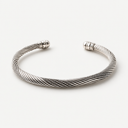 Patterned Cable Cuff Bracelet