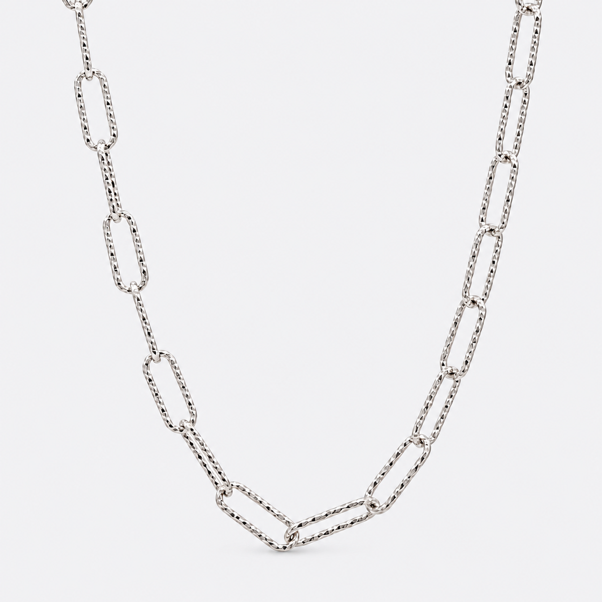 Frosted Paper Clip Necklace