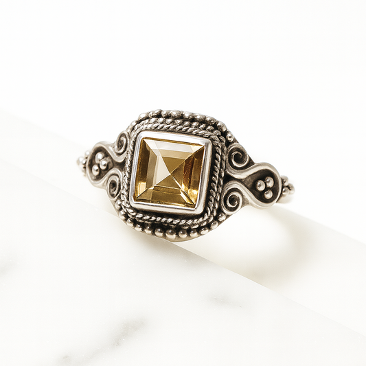 Citrine Solitaire Ring