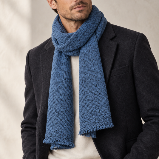Slate Blue Textured Scarf