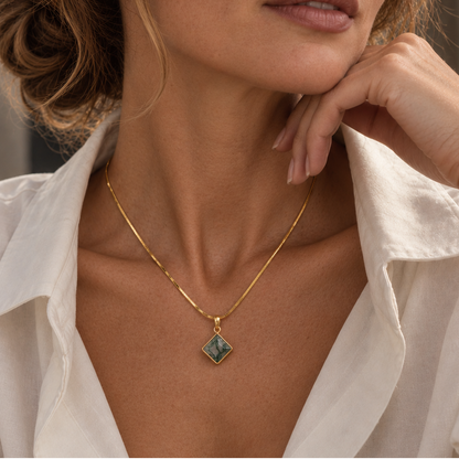 Moss Agate Pendant Necklace