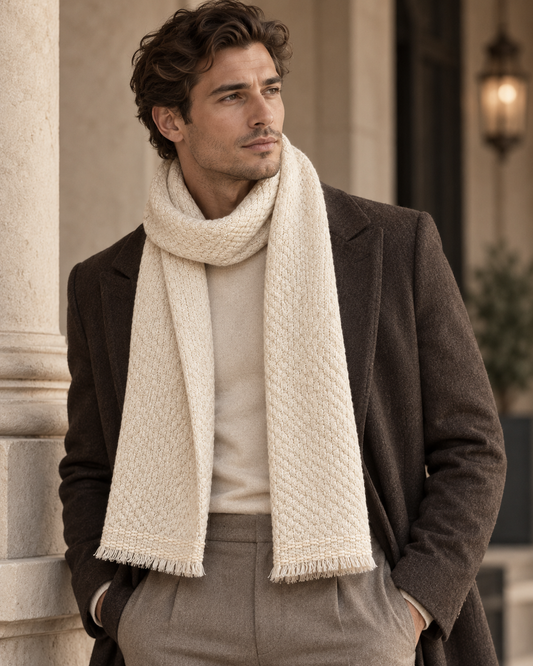 Ivory Textured Scarf