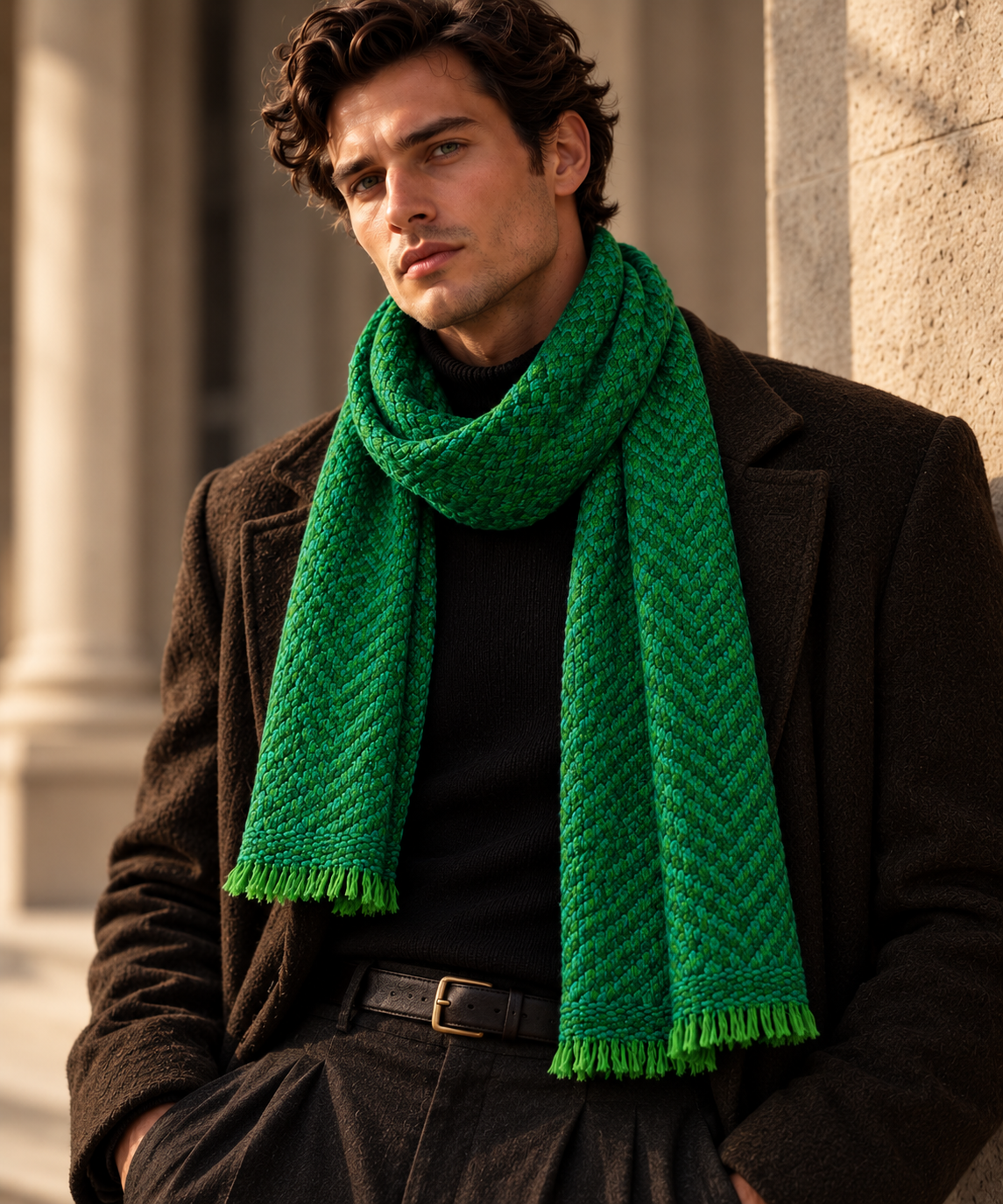 Emerald Textured Scarf