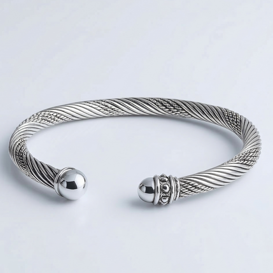 Patterned Cable Cuff Bracelet