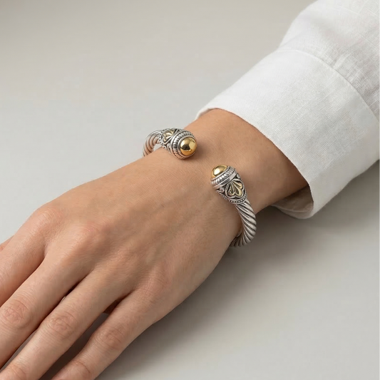 Hollow Cable Cuff Bracelet