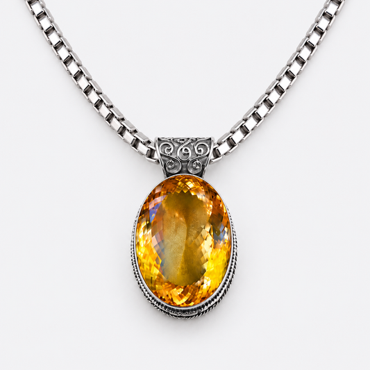 Oval Citrine Necklace