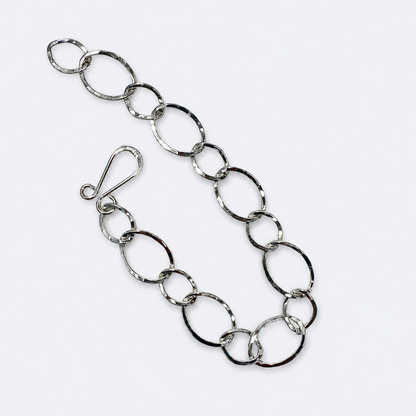 Hammered Oval Chain Bracelet