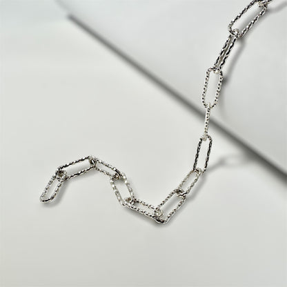 Textured Paperclip Chain Bracelet