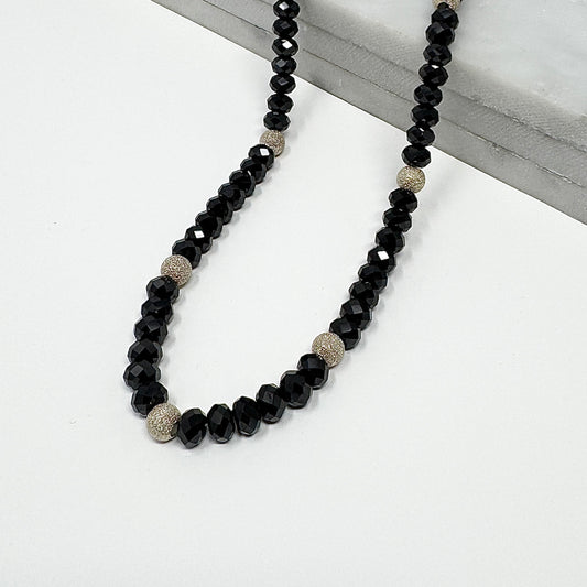 Rare Black Spinel Beaded Necklace