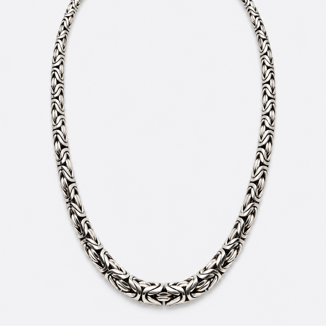 VILOS sterling silver Byzantine chain necklace full view