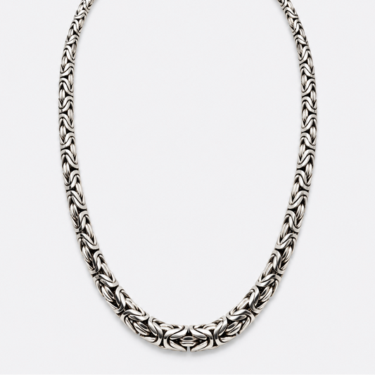 VILOS sterling silver Byzantine chain necklace full view