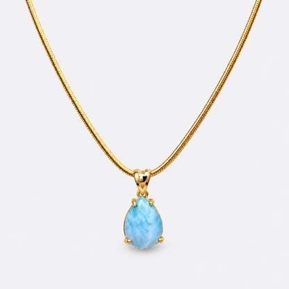 Solitaire Larimar Necklace