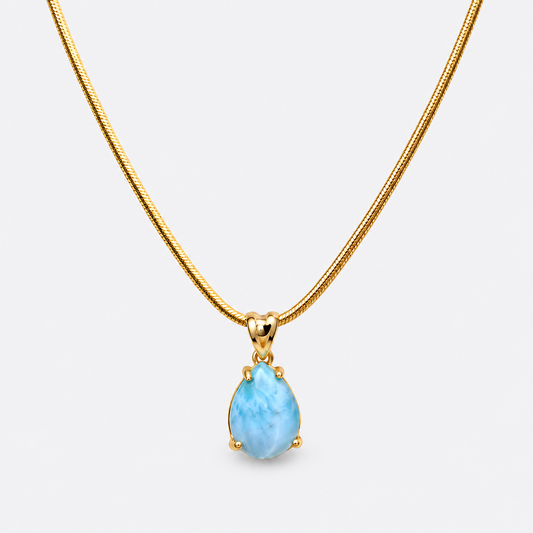 Solitaire Larimar Necklace