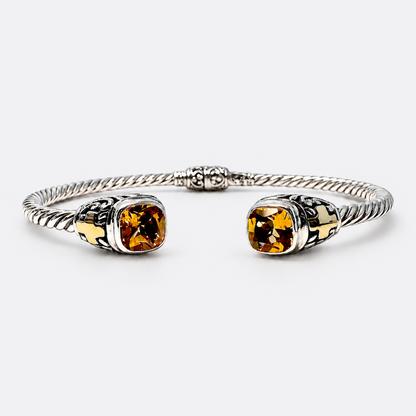 Cross & Citrine Cuff Bracelet