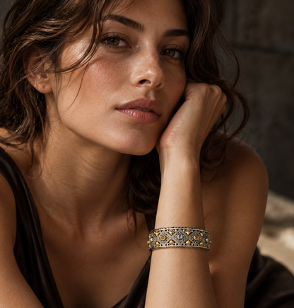 Mosaic Filigree Cuff Bracelet