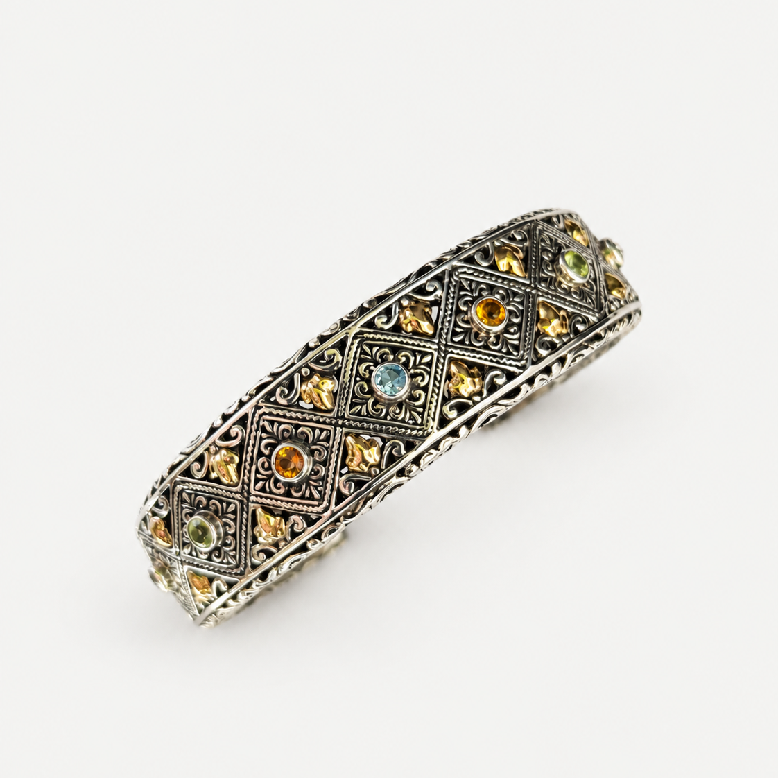Mosaic Filigree Cuff Bracelet