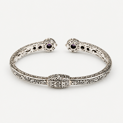 Ornate Pink Topaz Cuff Bracelet