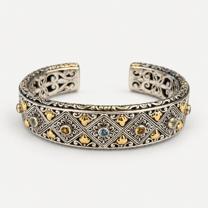 Mosaic Filigree Cuff Bracelet