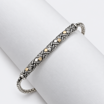 VILOS ornate filigree bracelet detail on display